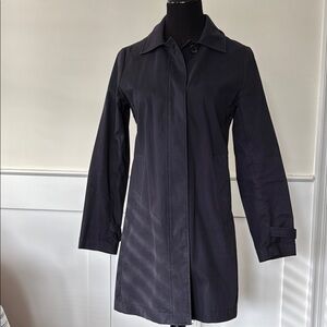 Banana Republic Blue Trench Coat Mid-Length Streamlined